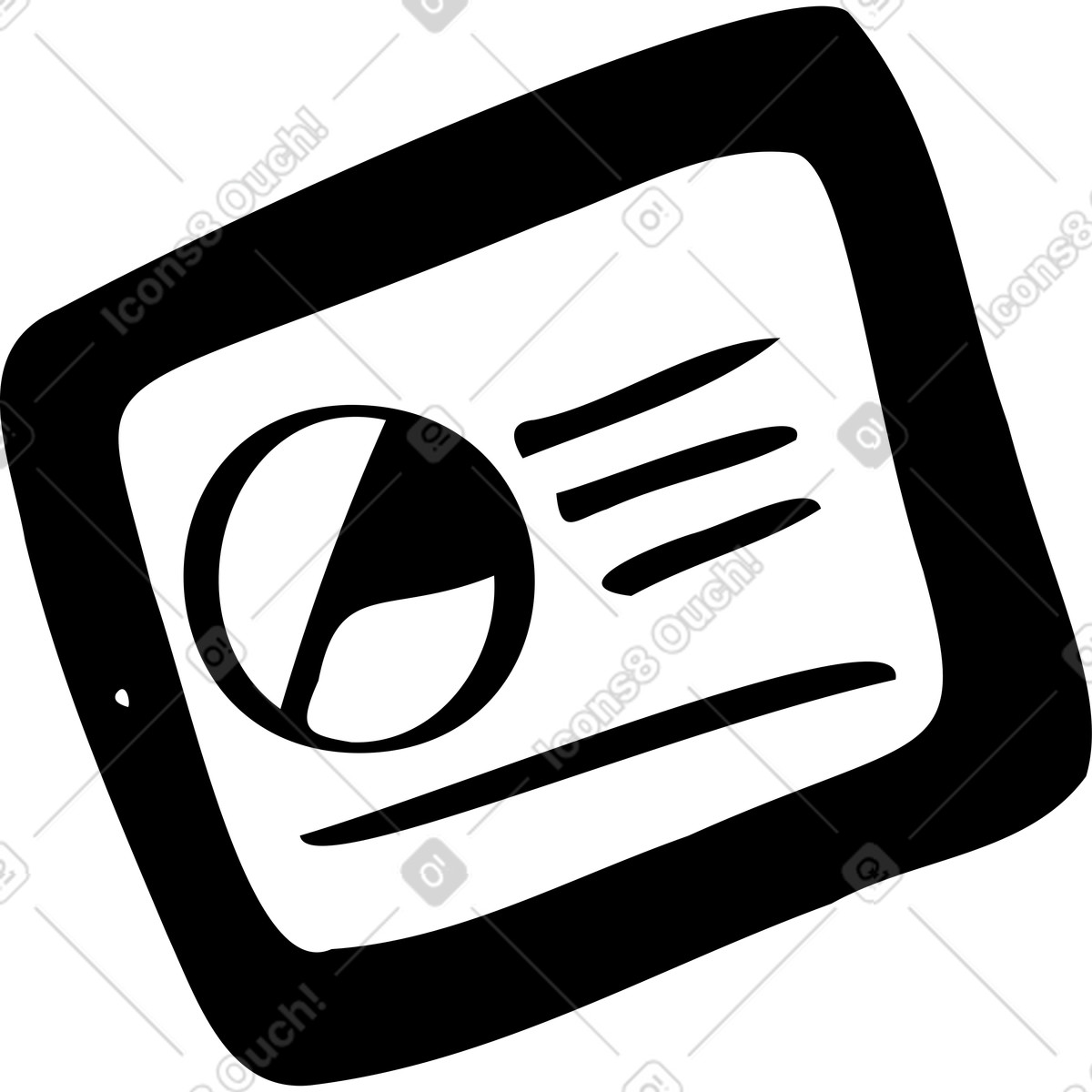 Piccolo tablet con grafica illustrazione in stile Journal scarica in PNG, SVG