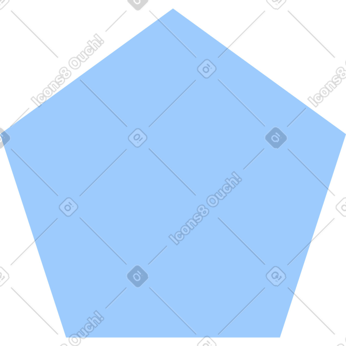 Light blue pentagon illustrazione in stile Pale scarica in PNG, SVG