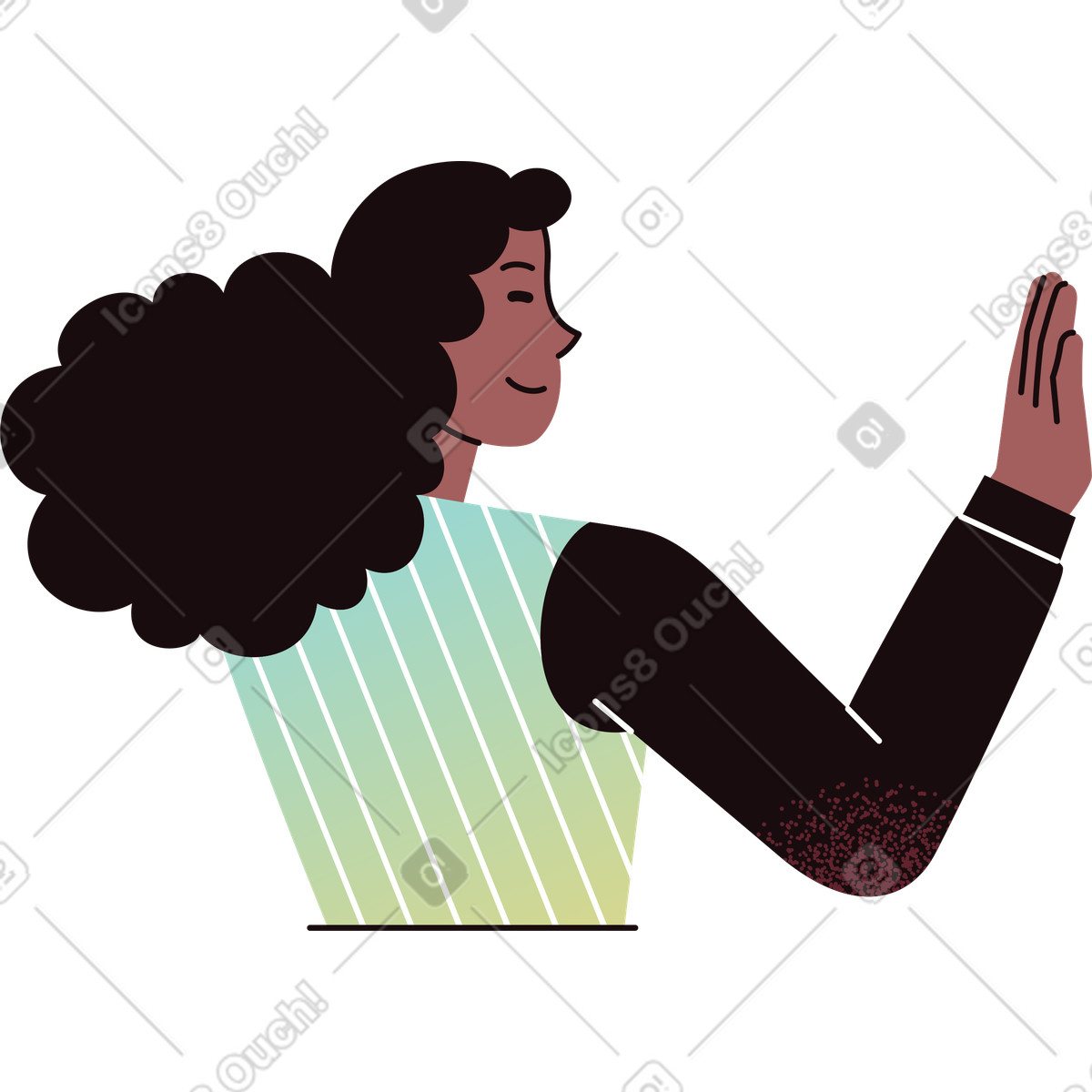Ilustração de Mulher dando high-five em no estilo Delight para baixar em PNG, SVG