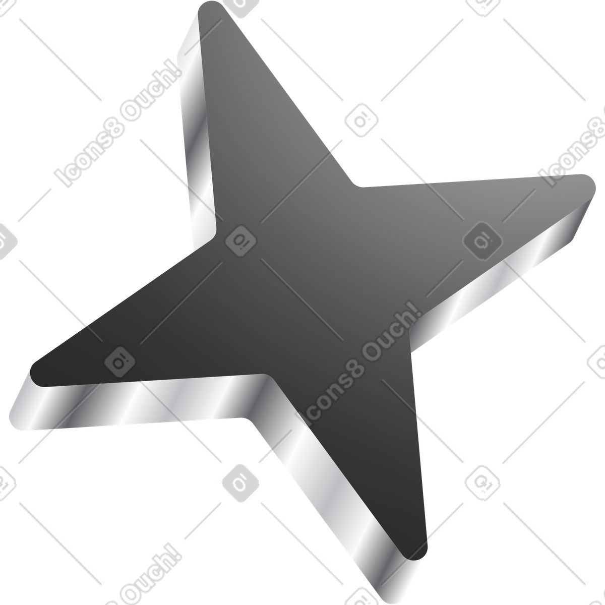 下载 Token 风格的 Sleek dark metallic star badge for favorite or featured content 插画，支持 PNG、SVG 格式