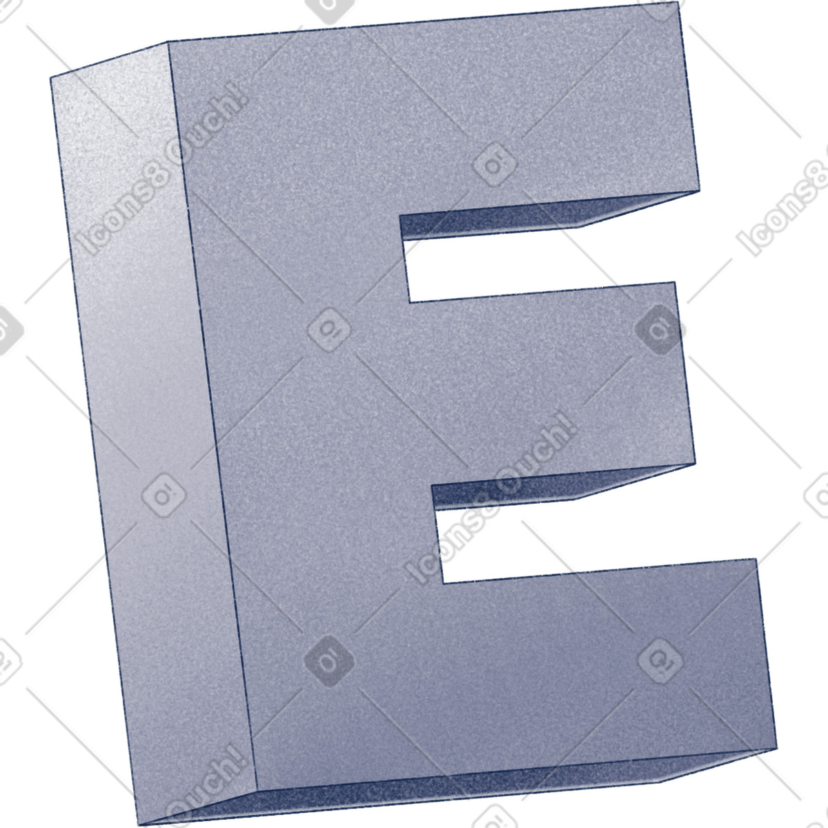 Letter e illustration in Haze style download in PNG, SVG