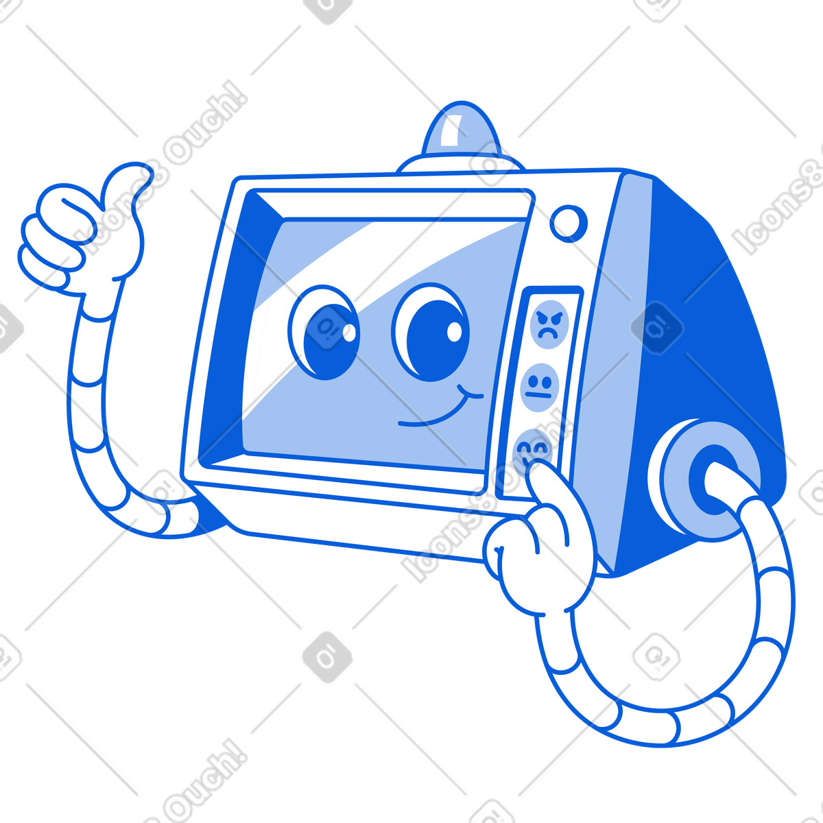 Sondaggio sulla soddisfazione del cliente sul computer illustrazione in stile Handy Line scarica in PNG, SVG