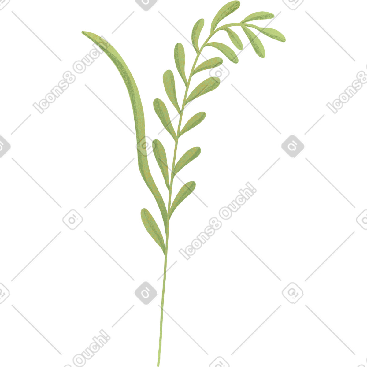 Little green spikelet-Illustration im Floral-Stil als Download in PNG, SVG