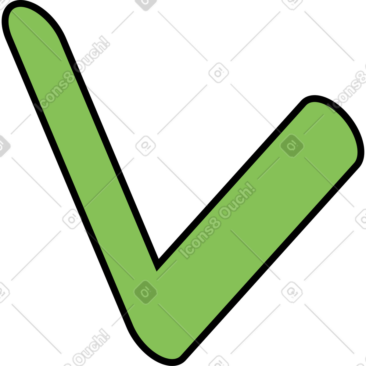 Check mark illustration in Isometric style download in PNG, SVG