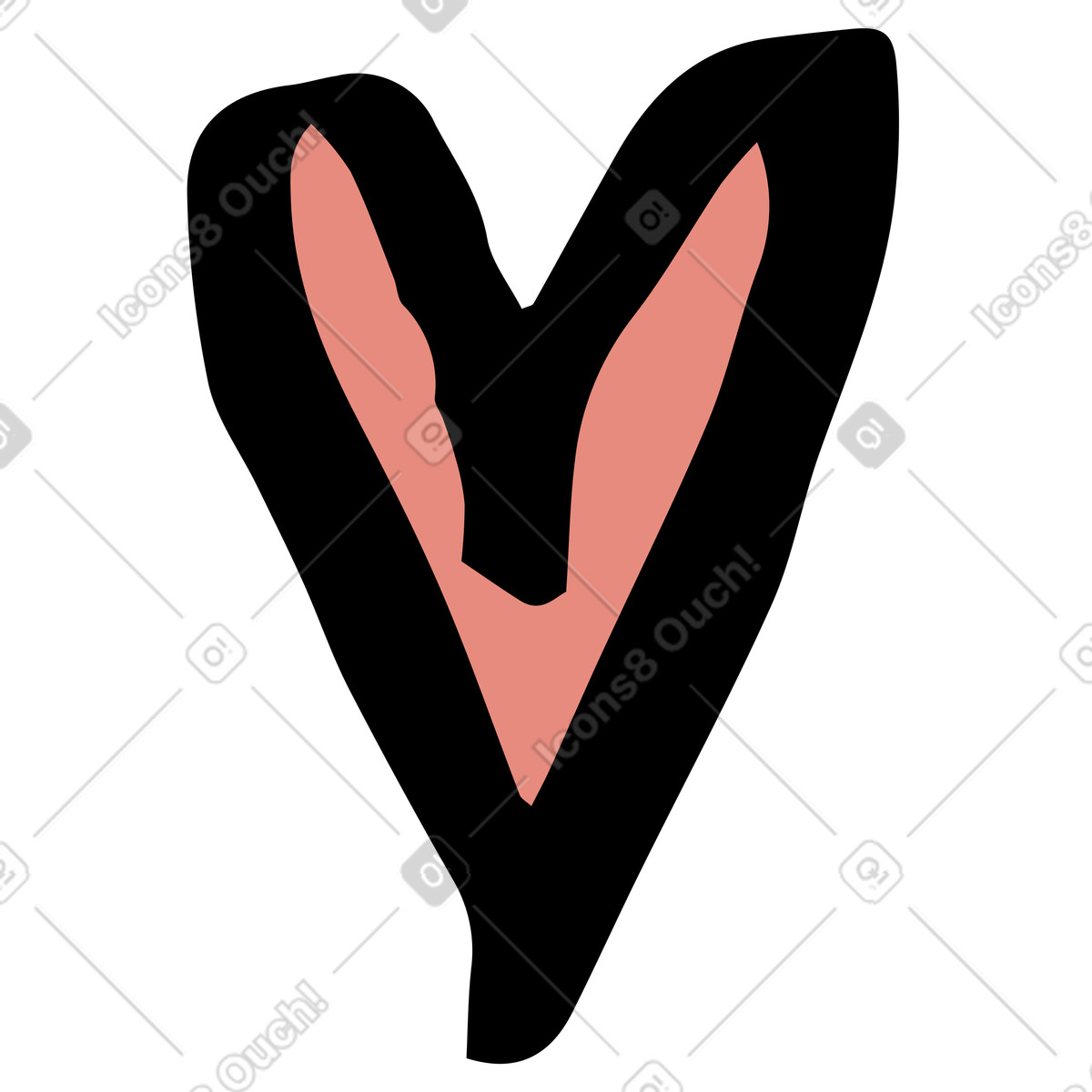 Ilustración Corazón en estilo Scandi a descargar en PNG y SVG