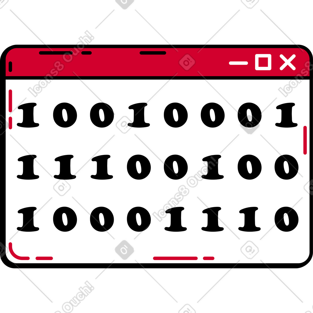 Binary code in the browser illustrazione stile Ruby scarica PNG, SVG