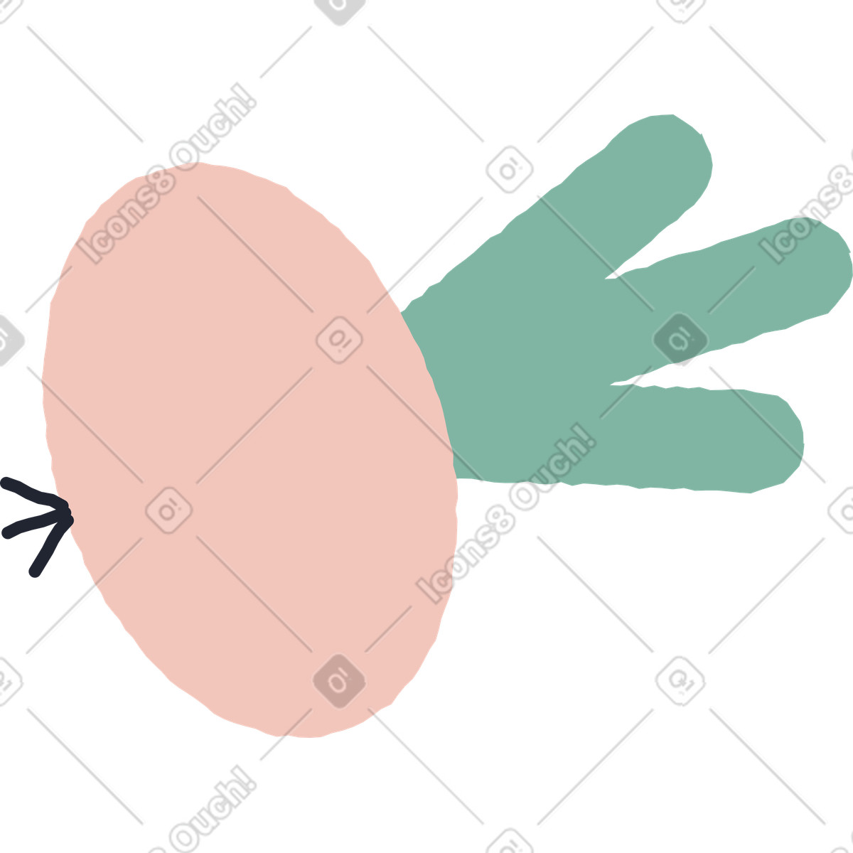 下载 Pablo 风格的 Onion head 插画，支持 PNG、SVG 格式