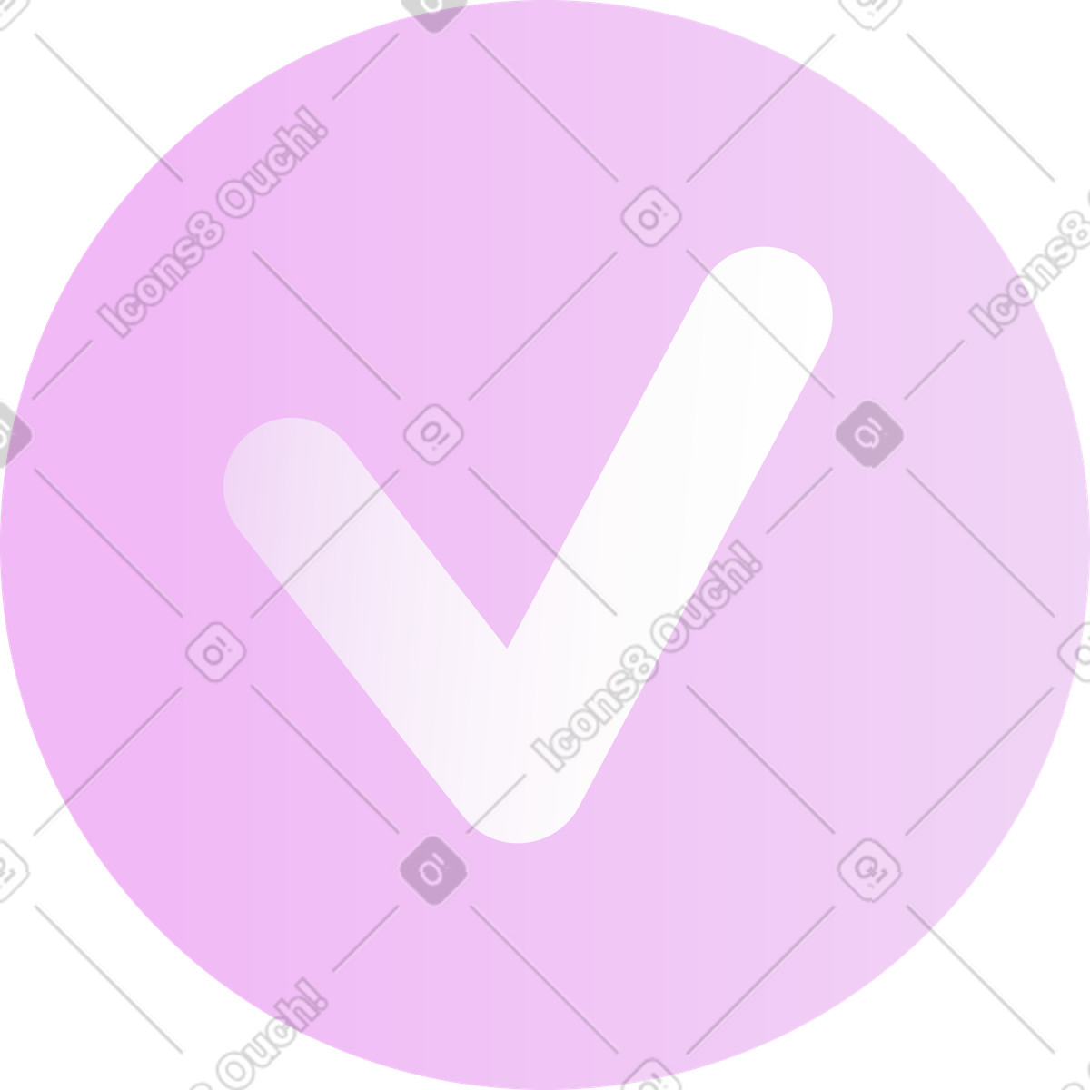 Airy 스타일의 흰색 체크 표시가 있는 분홍색 원 일러스트레이션 PNG, SVG 다운로드