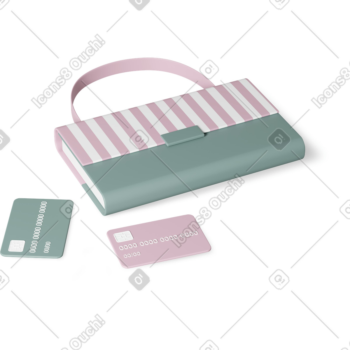 Ilustração de Bag cards em no estilo 3D Casual life para baixar em PNG, SVG