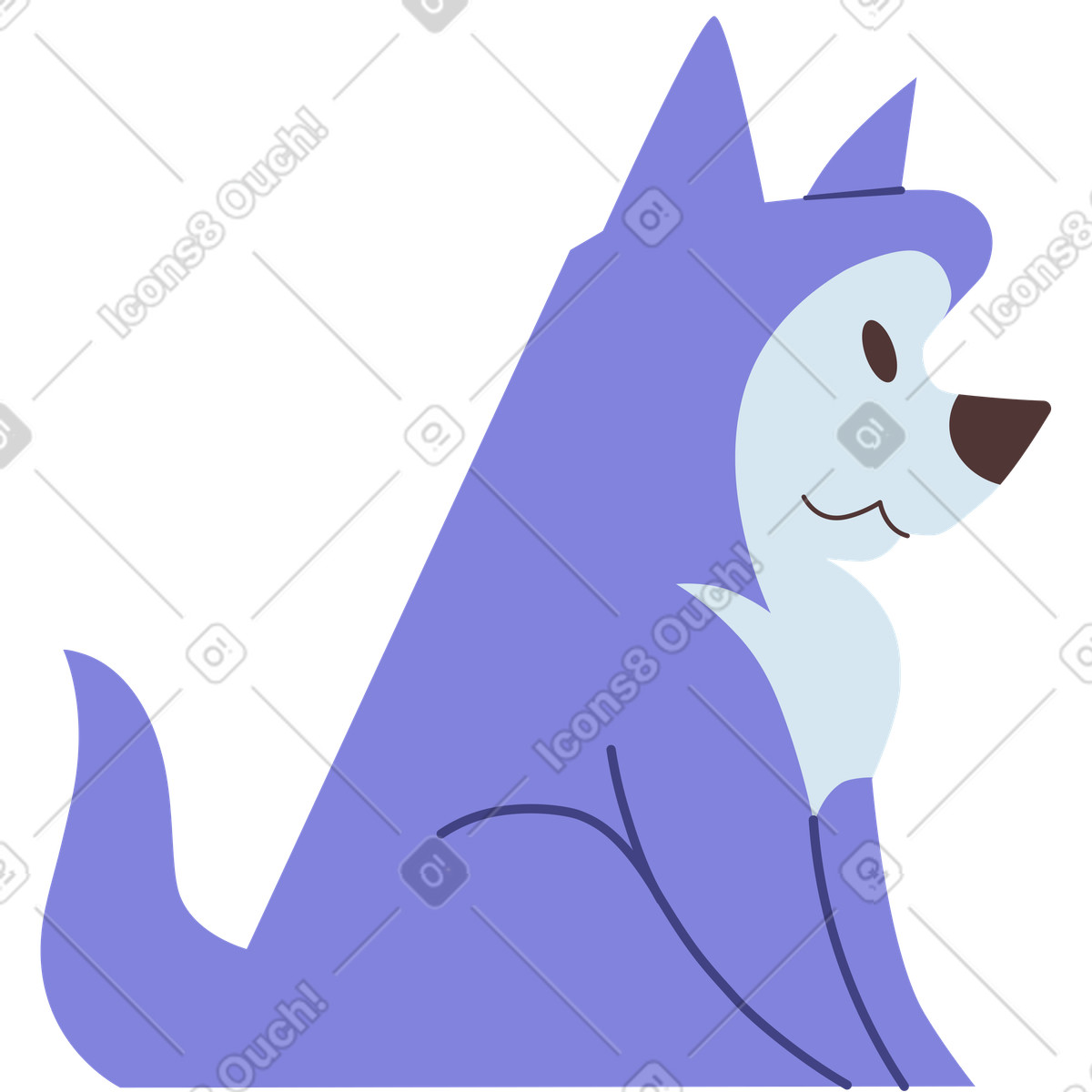 下载 Woof 风格的 小哈士奇 插画，支持 PNG、SVG 格式
