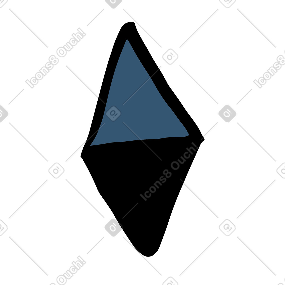 Hand drawn rhombus, simple geometric shape illustration in Scandi style download in PNG, SVG