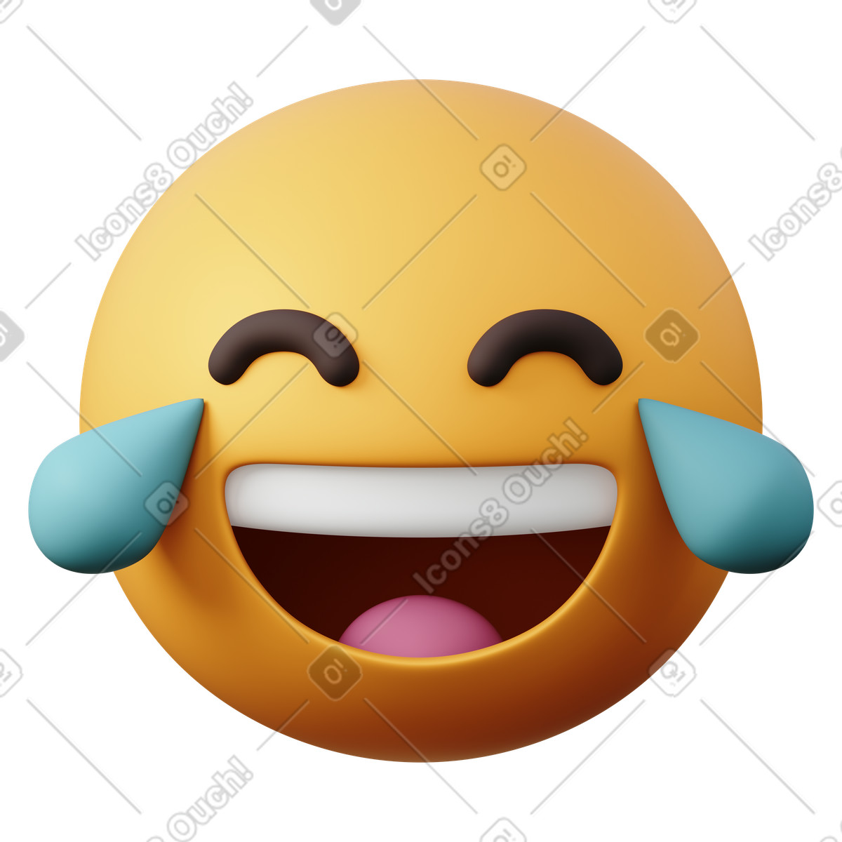 Ilustración Emoji de cara con lágrimas alegría en estilo 3D Sugary a descargar en PNG y SVG