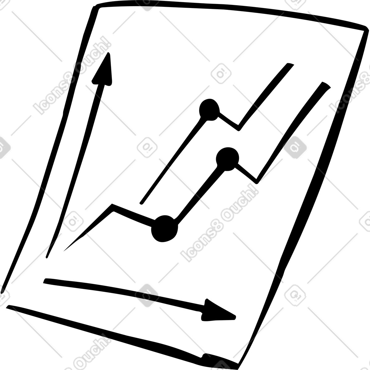 Paper with graph illustration in Line style download in PNG, SVG