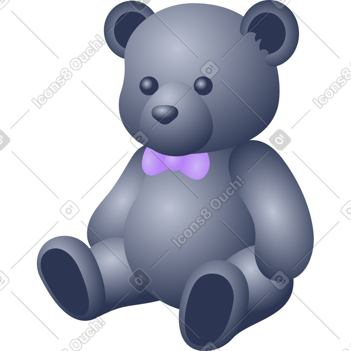 Teddy bear illustration in Lucent style download in PNG, SVG