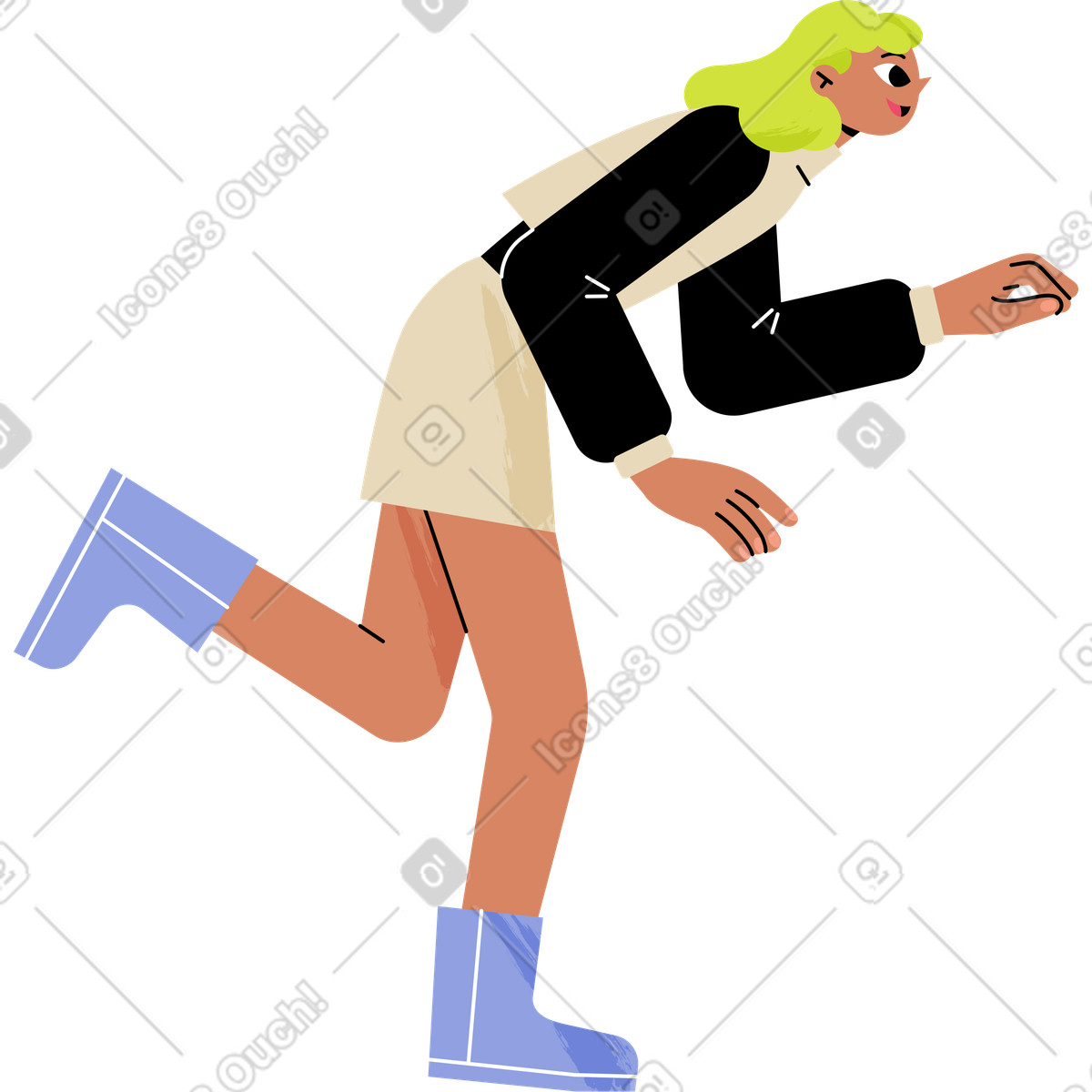 Ilustración Mujer se para en una pierna estilo Juicy a descargar PNG y SVG