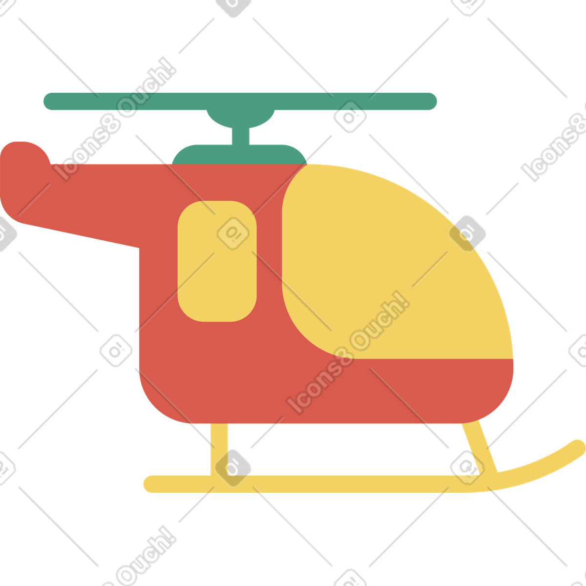 Illustration Hélicoptère dans le style Macaroni à télécharger aux formats PNG, SVG