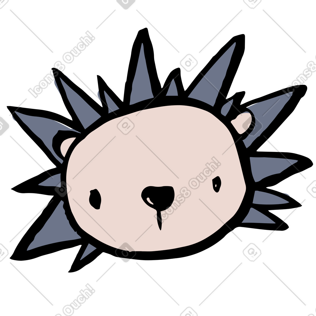 Ilustración Cabeza de erizo en estilo Scandi a descargar en PNG y SVG