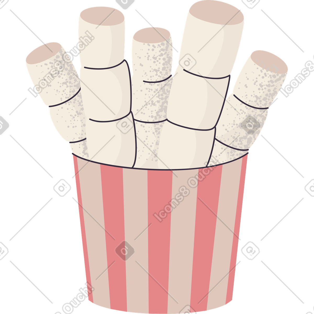 Ilustração de Marshmallow em um balde no estilo Pale para baixar PNG, SVG