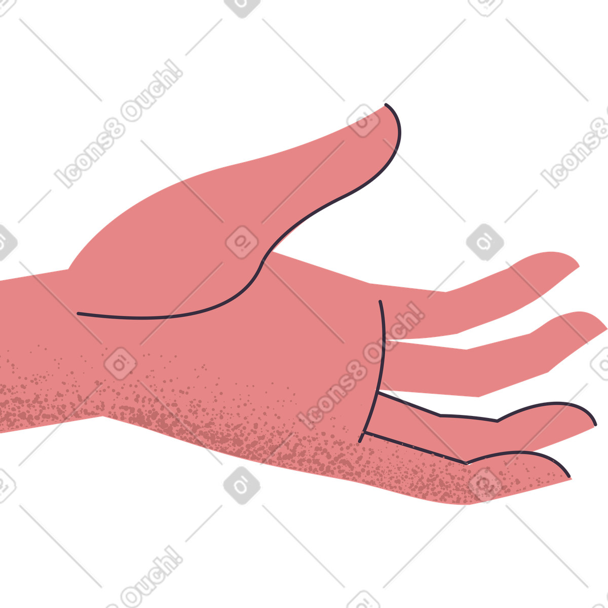 Ilustração de Mão em no estilo Pale para baixar em PNG, SVG