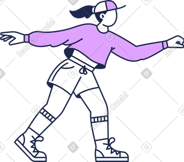 Jeune femme en casquette et short PNG, SVG