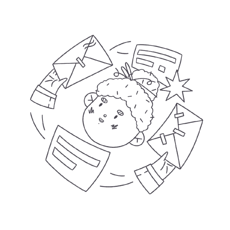A rocket launching with cryptocurrency symbols and growth arrows - Bonbon Line style illustration