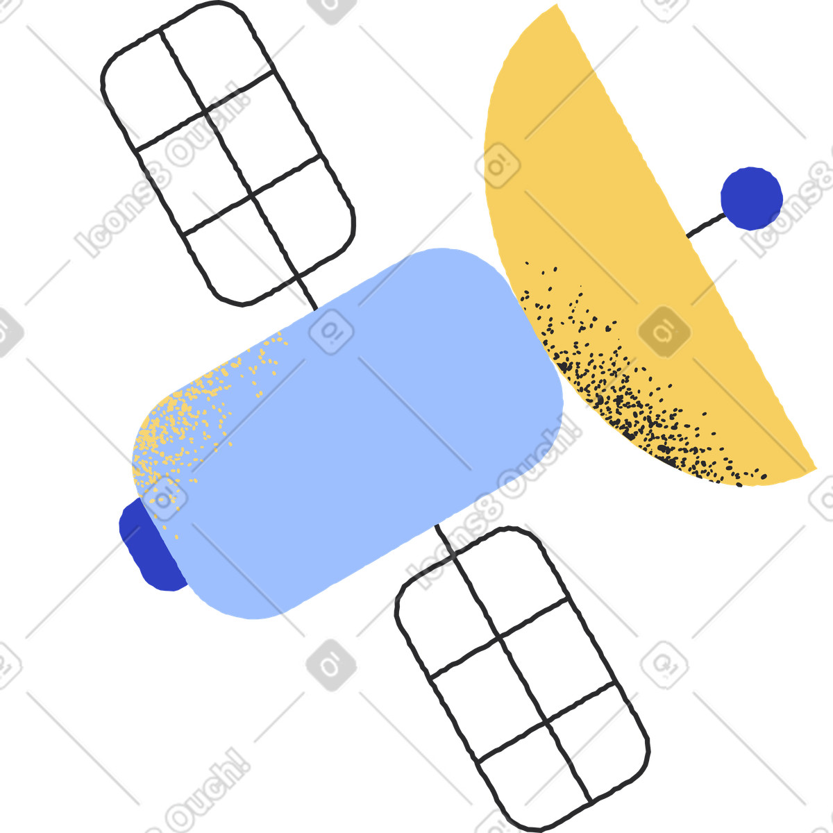 Ilustración Blue space satellite en estilo Pablo a descargar en PNG y SVG