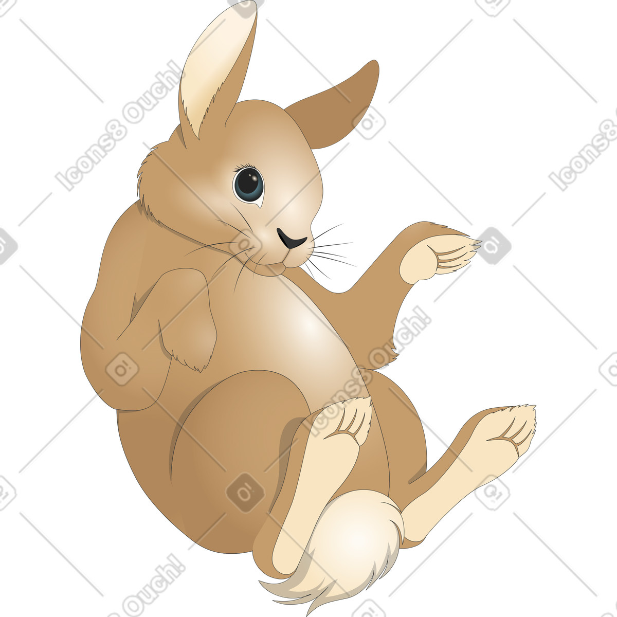 Easter bunny illustration in Kit style download in PNG, SVG