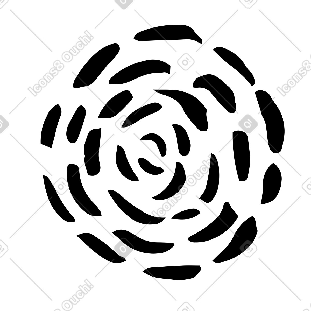 Dotted shape round illustration in Scandi style download in PNG, SVG