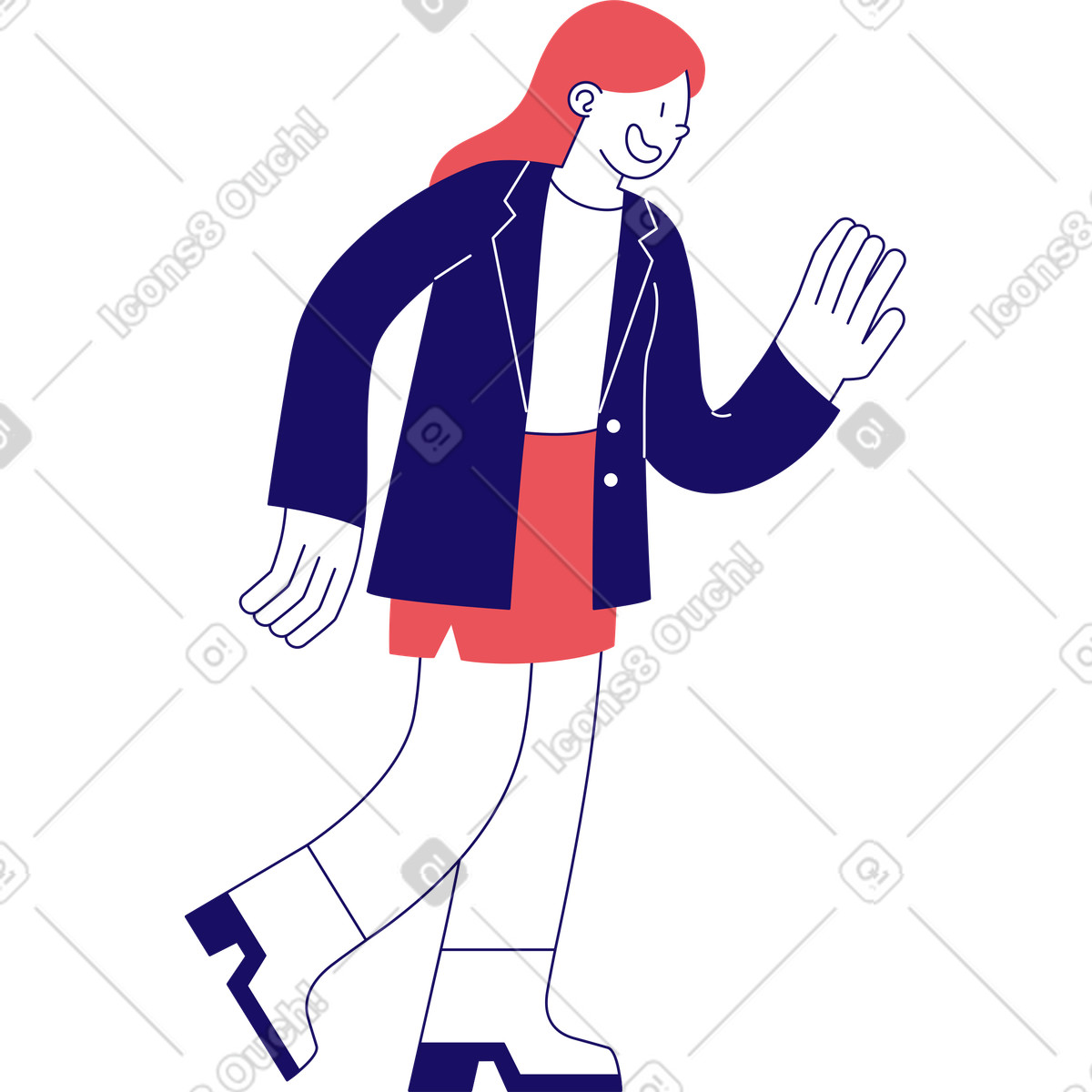 Illustration Femme donne un high five dans le style Bendy à télécharger aux formats PNG, SVG