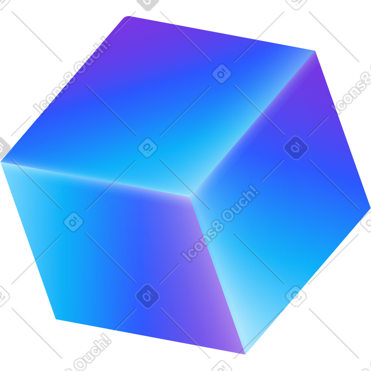Illustration Cube dans le style Hi-tech à télécharger aux formats PNG, SVG
