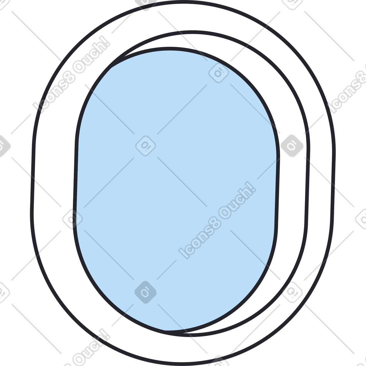 Finestrino dell'aereo illustrazione in stile Boba scarica in PNG, SVG