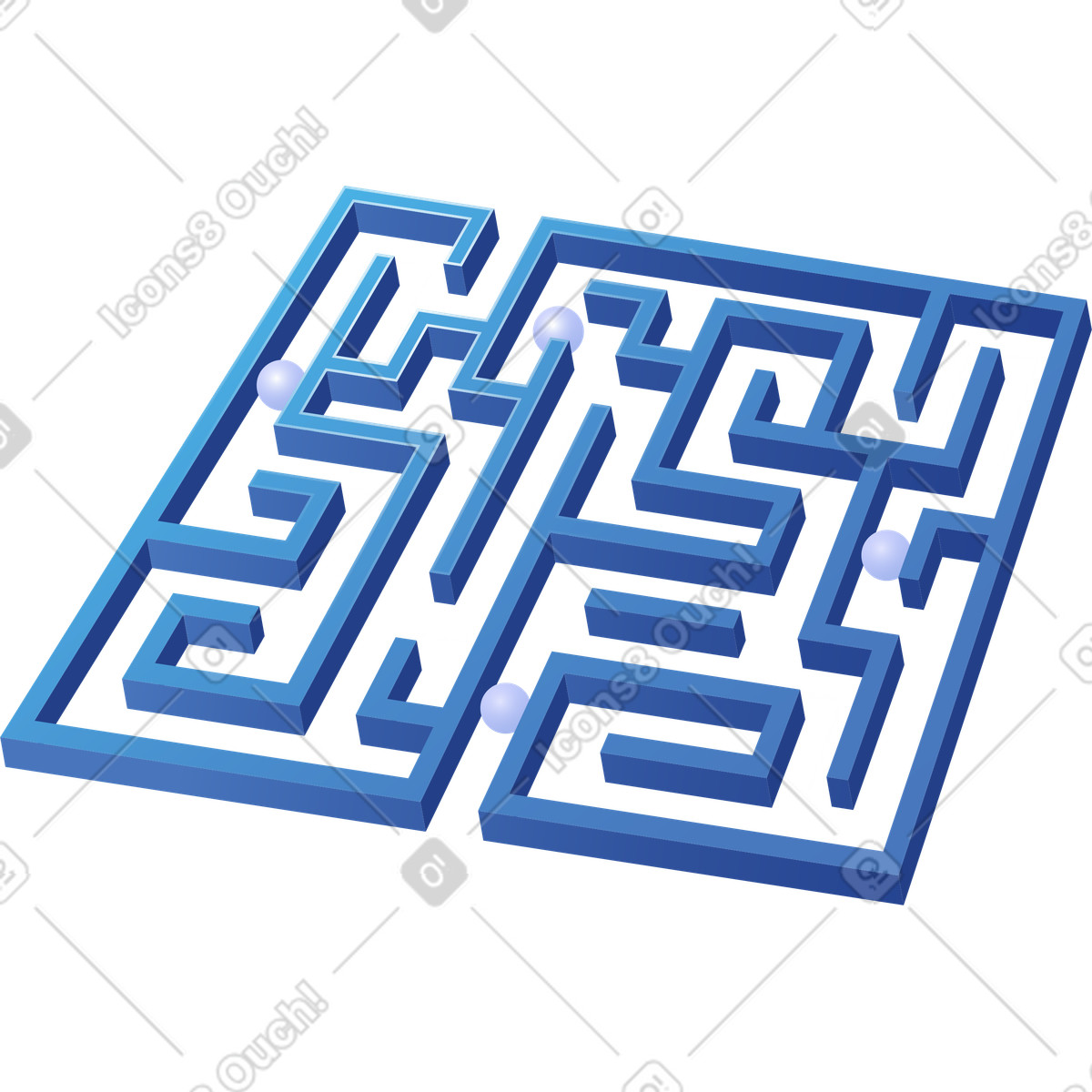 Ilustración Laberinto con bolas en estilo Quantum a descargar en PNG y SVG