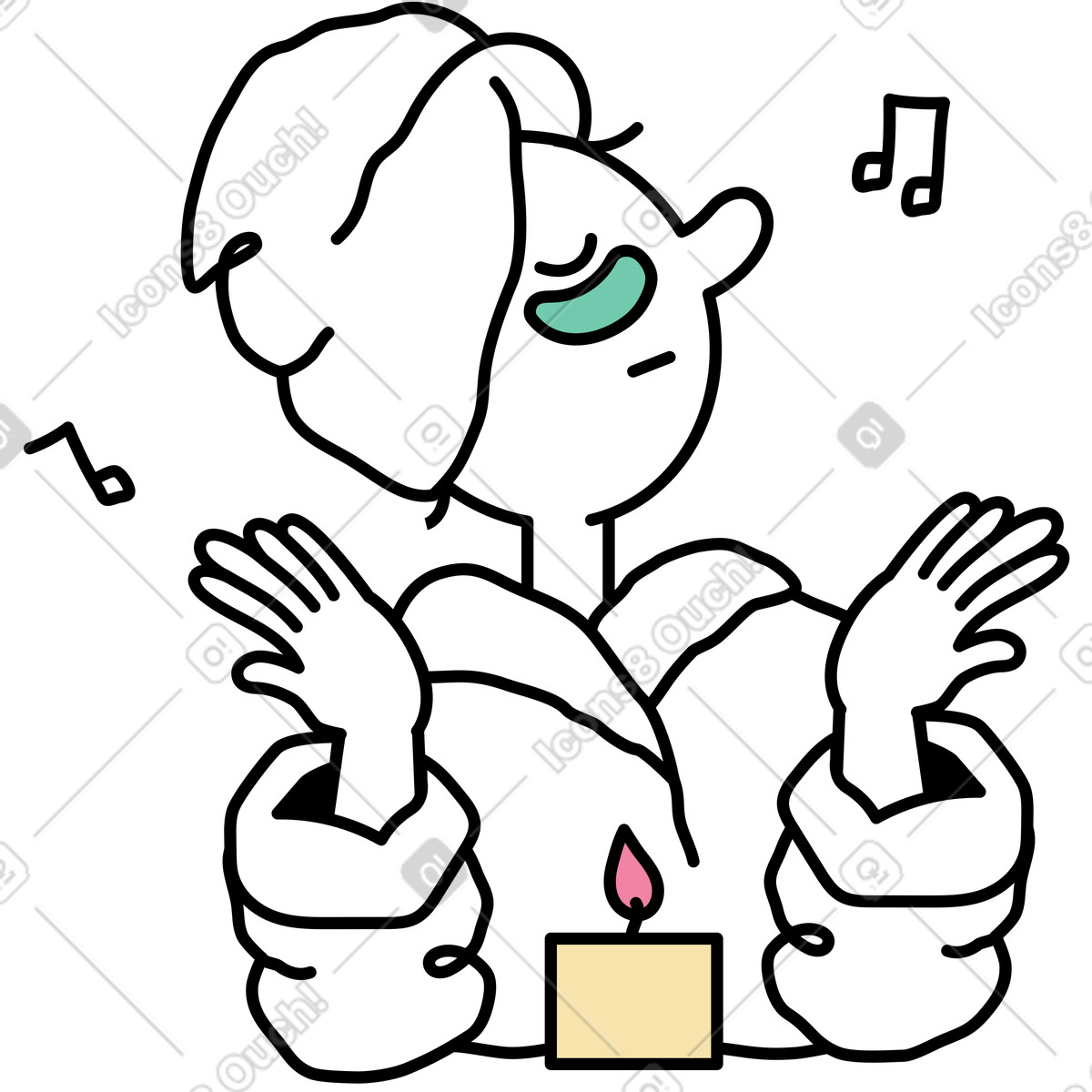 Ilustração de Mulher desfrutando um tratamento spa em no estilo Notes para baixar em PNG, SVG