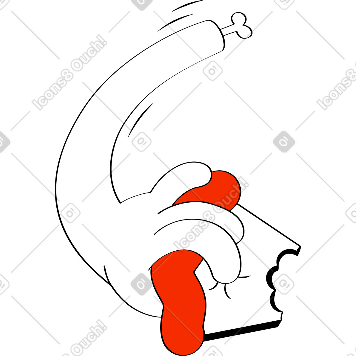 Pizza in mano illustrazione stile Looney scarica PNG, SVG