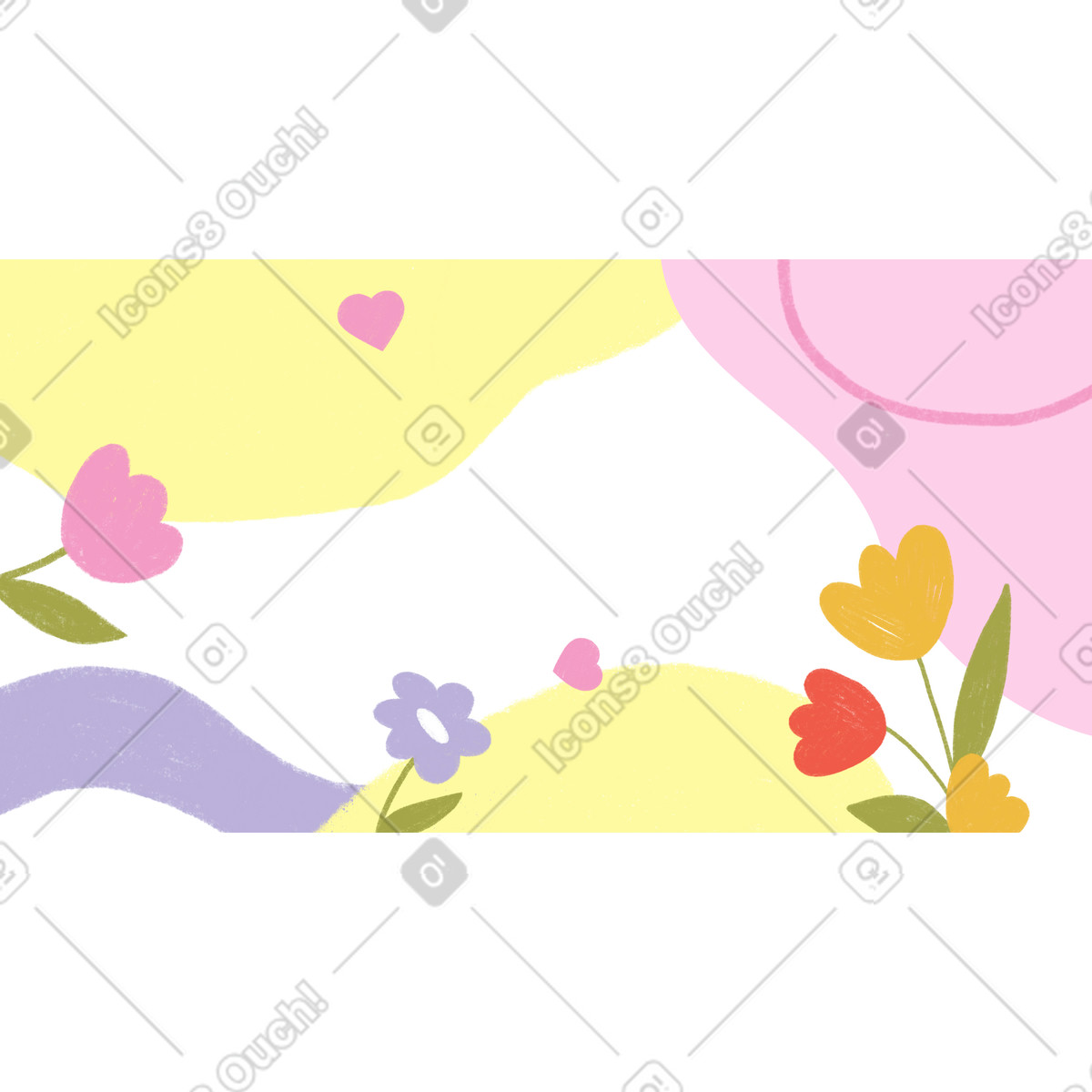 Illustration Abstrait pastel avec des fleurs dans le style Tutti à télécharger aux formats PNG, SVG
