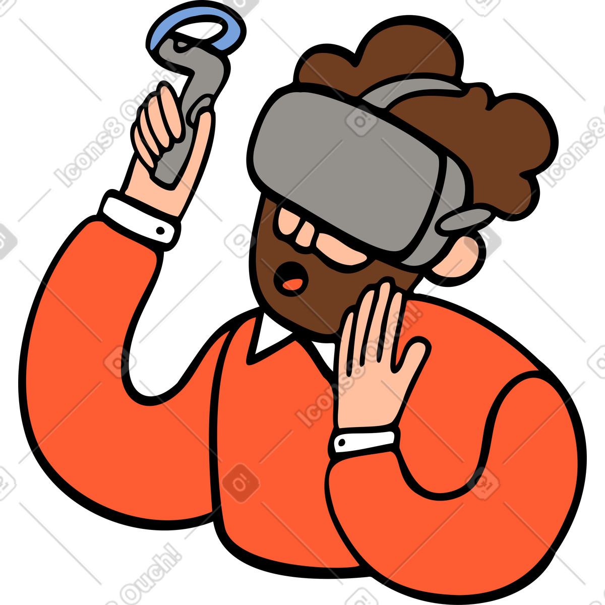 Uomo con gli occhiali vr illustrazione in stile Comic scarica in PNG, SVG