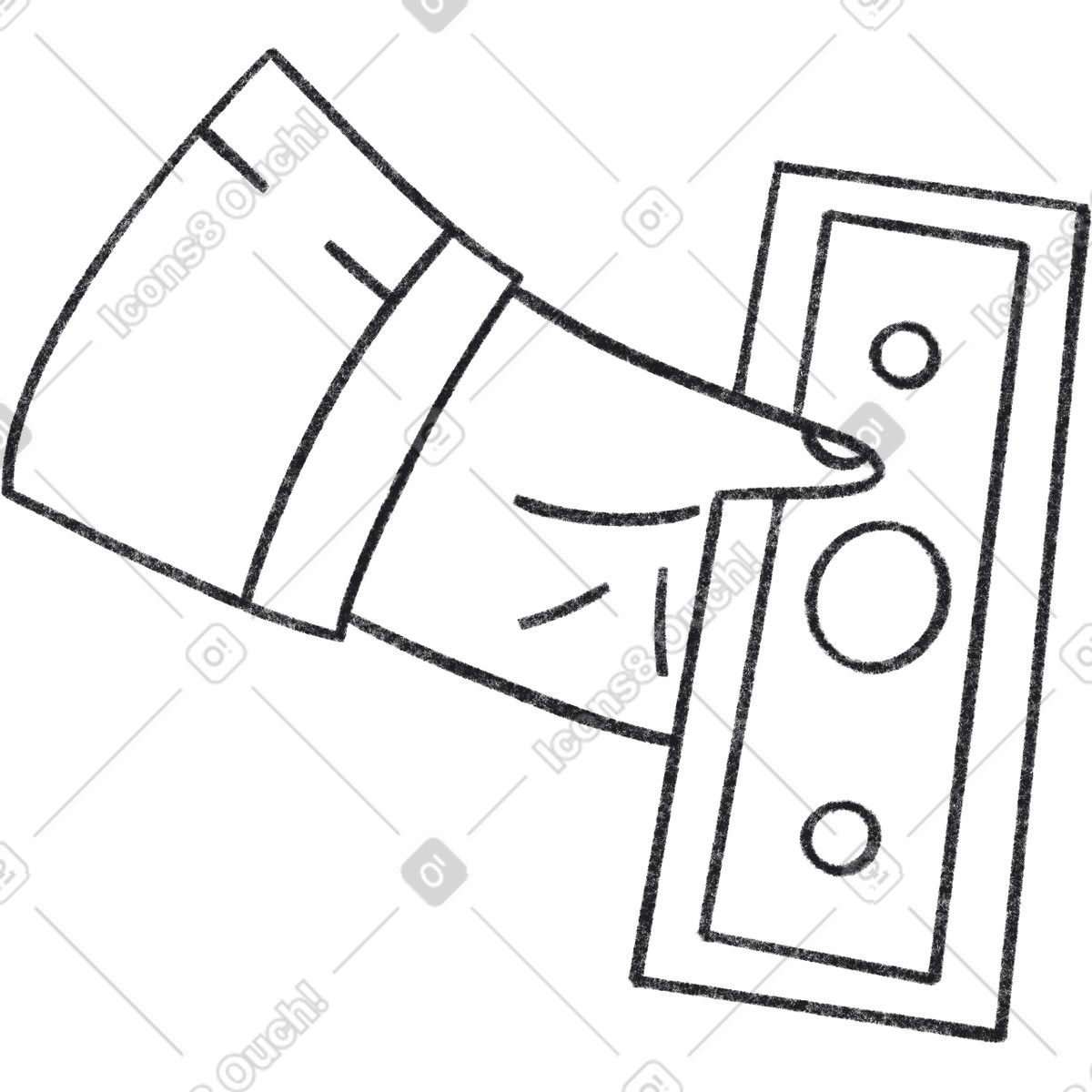下载 Bonbon Line 风格的 Hand holds the bill 插画，支持 PNG、SVG 格式