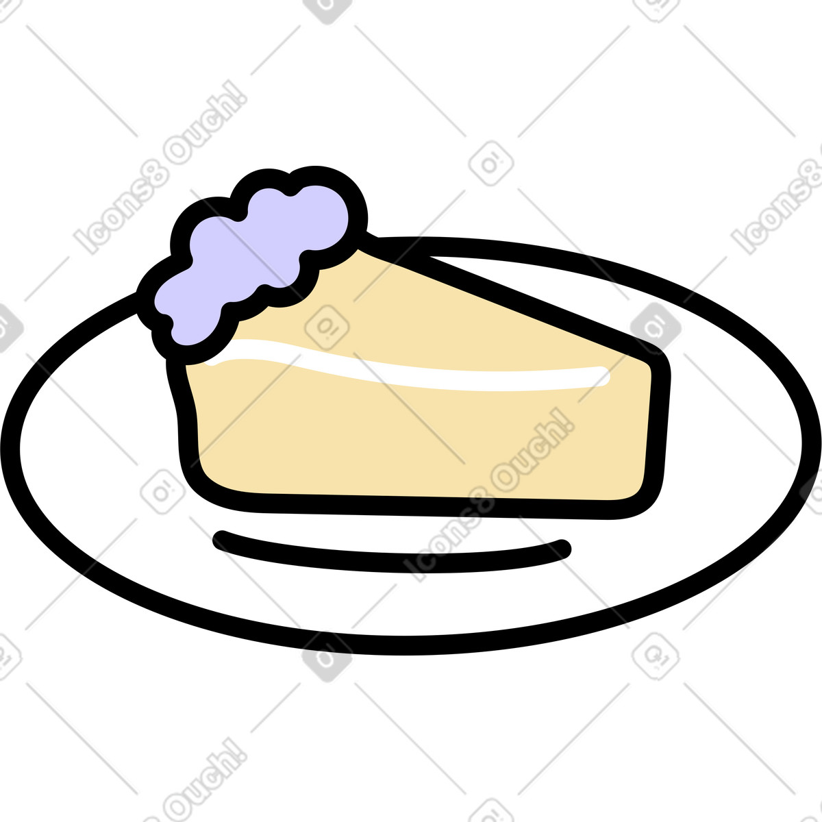 Stück käsekuchen-Illustration im Notes-Stil als Download in PNG, SVG