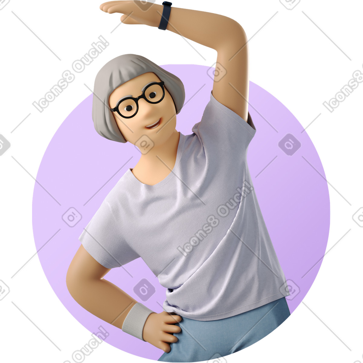 Elderly woman leading a healthy lifestyle illustration clipart PNG SVG GIF