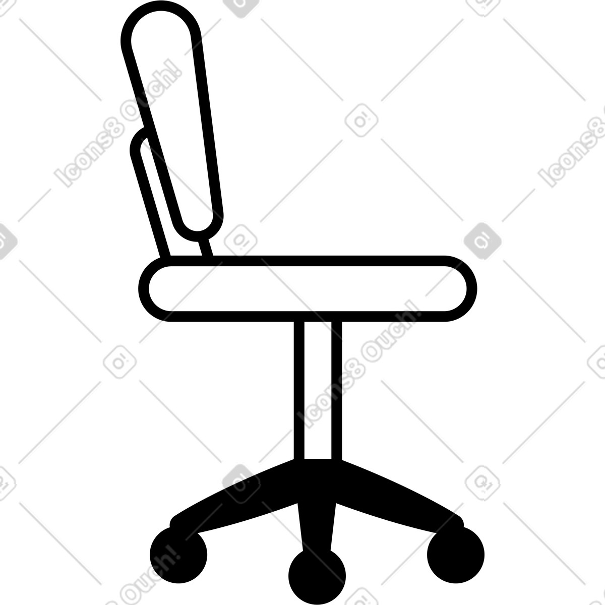 Office chair illustration in Transistor style download in PNG, SVG