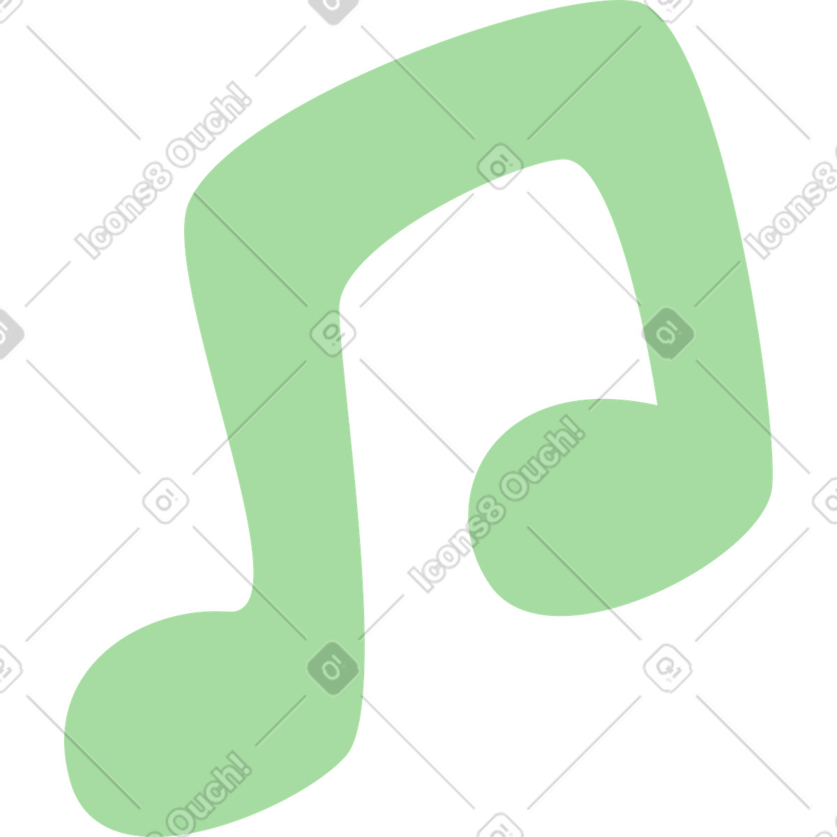 Organic 스타일의 Music note symbol with rounded shape for audio applications 일러스트레이션 PNG, SVG 다운로드