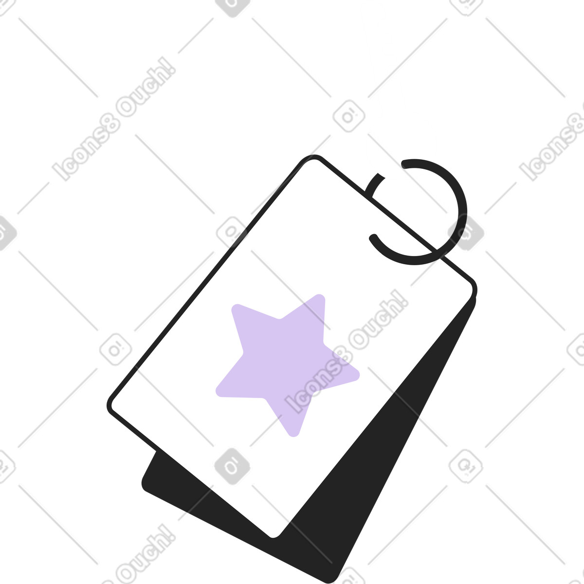 Chiave della camera con portachiavi illustrazione in stile Sammy Line scarica in PNG, SVG