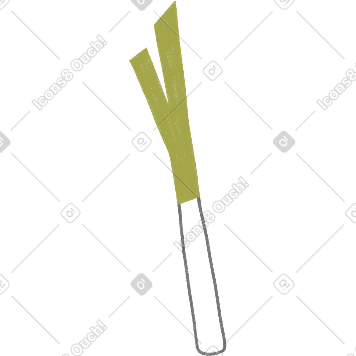 Green leek illustration in Tutti style download in PNG, SVG