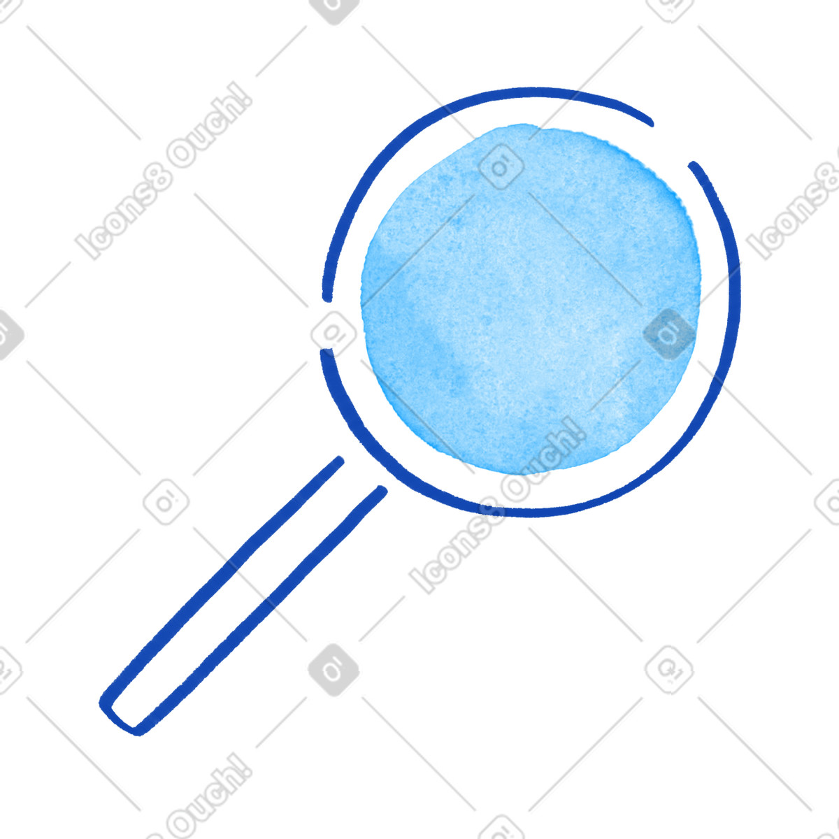 Magnifying glass simple blue search symbol for online discovery illustrazione in stile Tint scarica in PNG, SVG