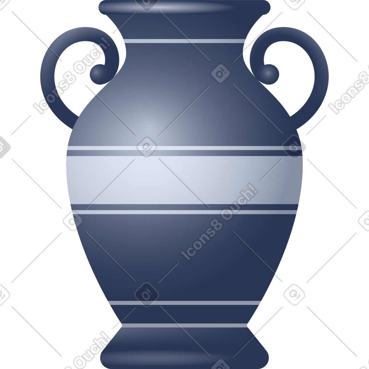 Illustration Vase classique en céramique avec anses dans le style Lucent à télécharger aux formats PNG, SVG