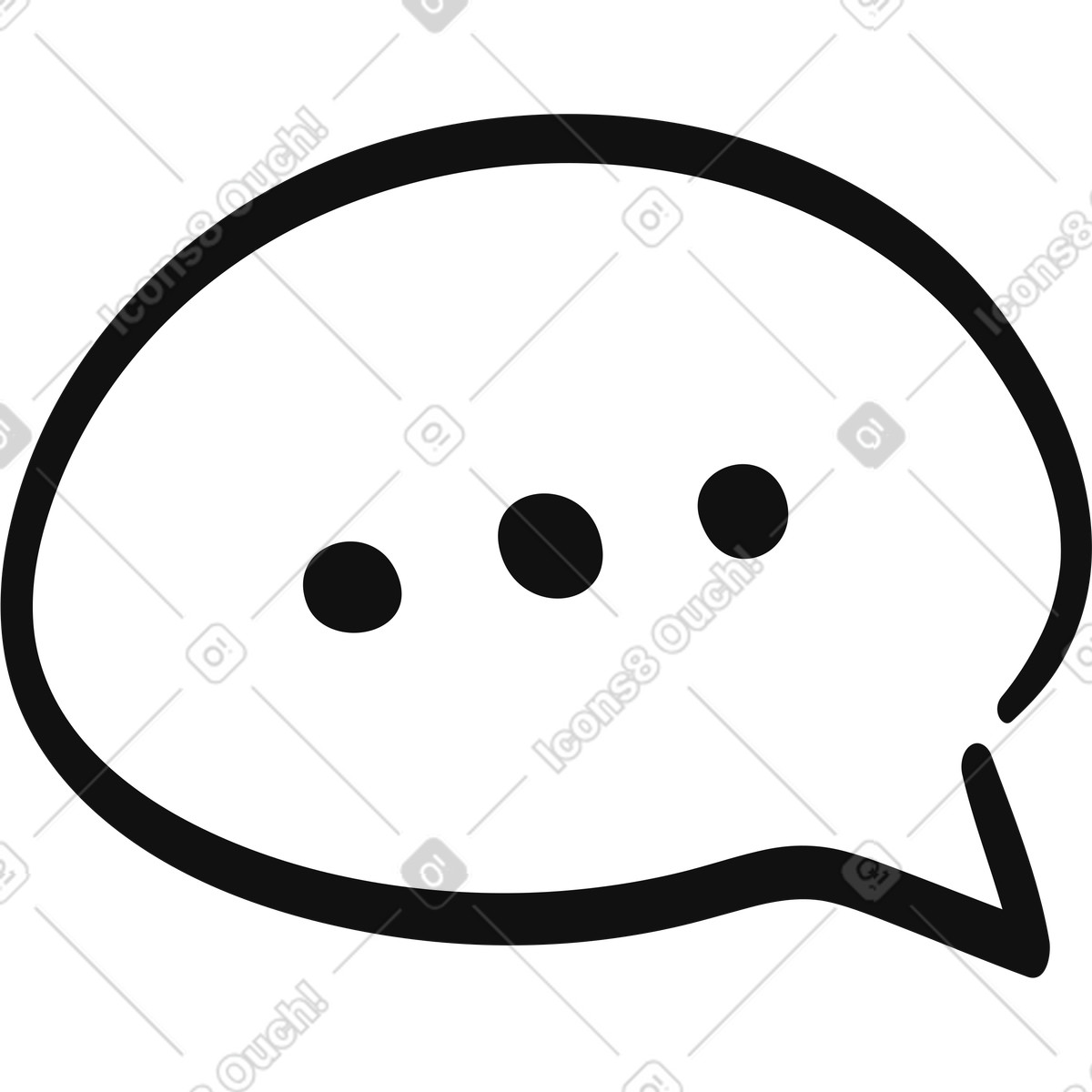Ilustración Chat bubble ellipsis indicating typing status in online conversation en estilo Organic a descargar en PNG y SVG
