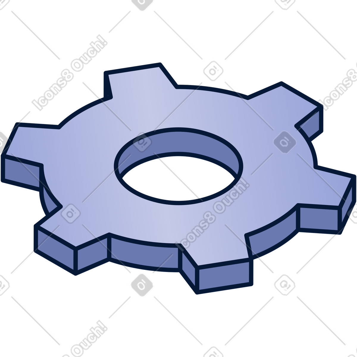 Grey gear illustration in Neat style download in PNG, SVG