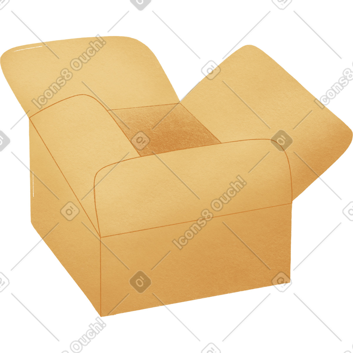 Illustration Opened cardboard box dans le style Woolly à télécharger aux formats PNG, SVG