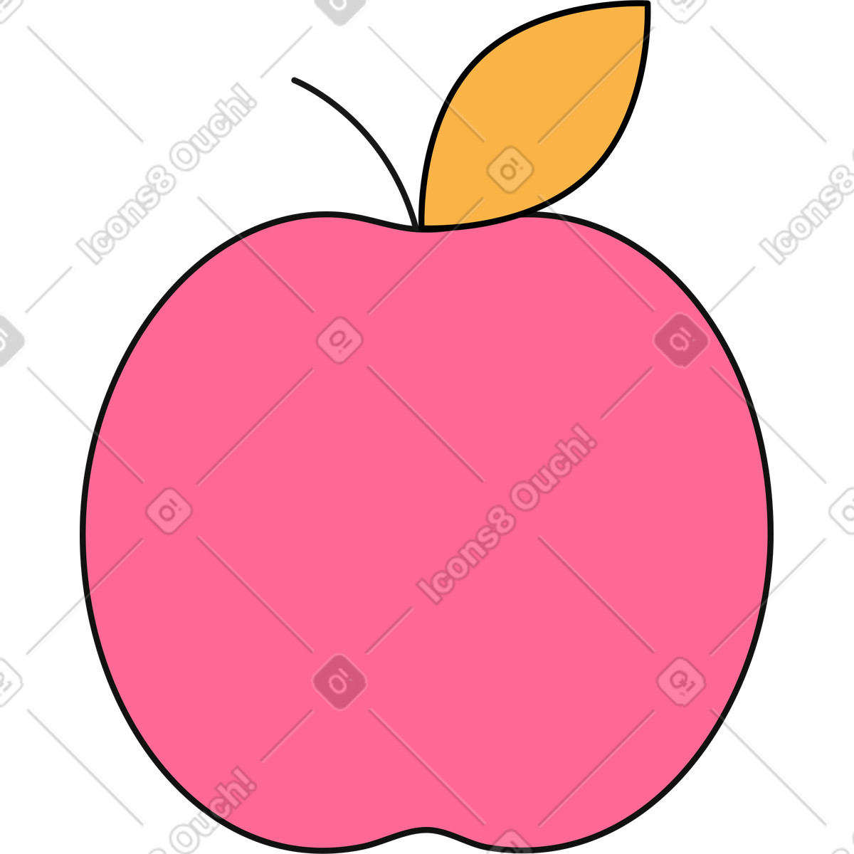 Bloom スタイルの りんご のイラストをPNG、SVG形式でダウンロード