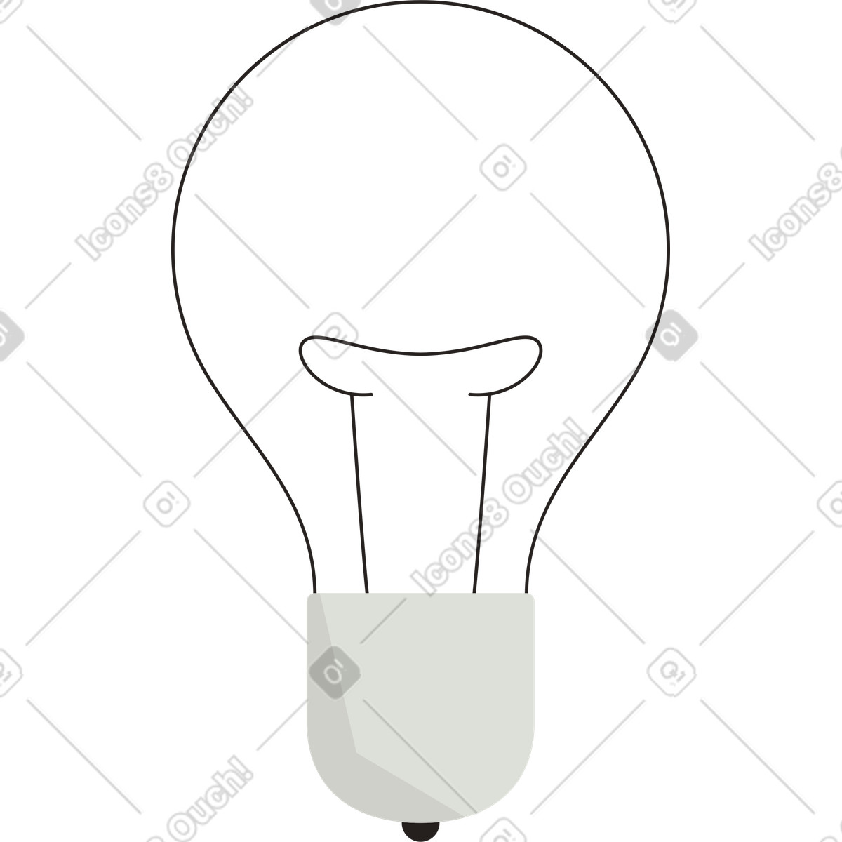 Bulb illustration in Like style download in PNG, SVG